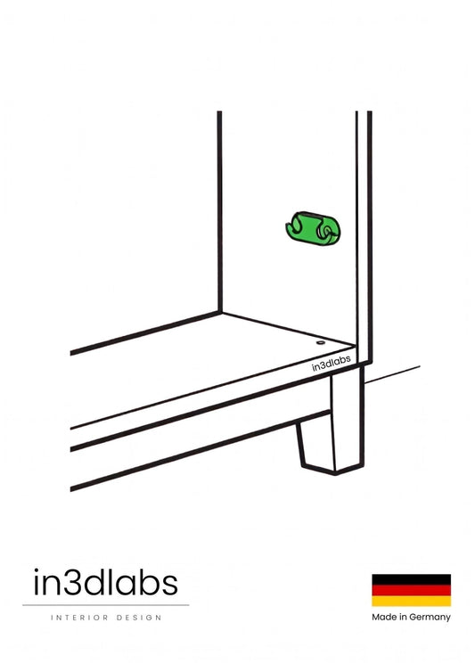 IKEA Hemnes & Ställ Schuhschrank – 4 Scharnierführungen (110364) | Reparatur für Klapptür-Scharnier, PETG, Made in Germany - in3dlabs