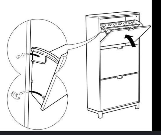 IKEA Hemnes & Ställ Schuhschrank – Komplett-Reparaturset | 4 Scharnierführungen (110364) + 4 Stop-Halterungen (116713) + Schrauben | PETG, Made in Germany - in3dlabs