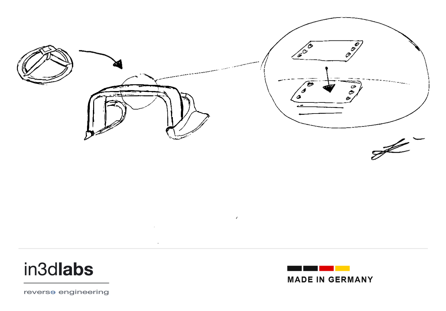 Montageposition des Filzes am Stressless Untergestell, Zeichnung