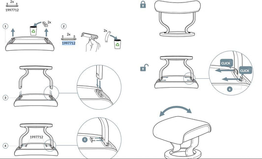 Stressless Kissenhalter 1997712 – Draufsicht einzelner Befestigungsbolzen
