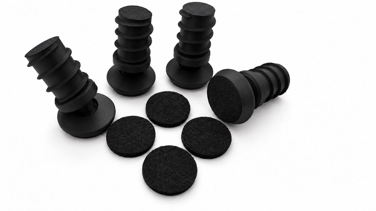 Stuhlgleiter mit Filz passend für IKEA® SKÅLSTA Rohrgestell – Ersatzfüße schwarz, 4 bis 24 Stück - in3dlabs