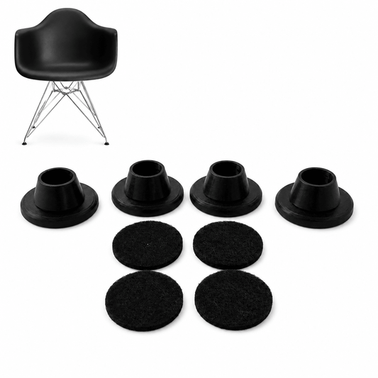 Eames Eiffel Stuhl Ersatz-Gleiter mit Filzgleitern – Bodenschoner, leise, werkzeuglos | kompatibel Vitra & Herman Miller DSW/DSR | Made in Germany - in3dlabs