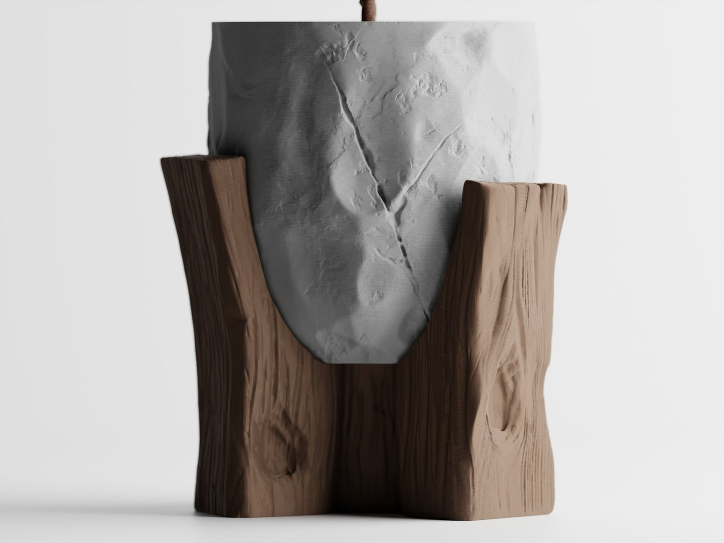 Grotia – Pflanzgefäß - Set mit Stein - und Holz - Optik - in3dlabs