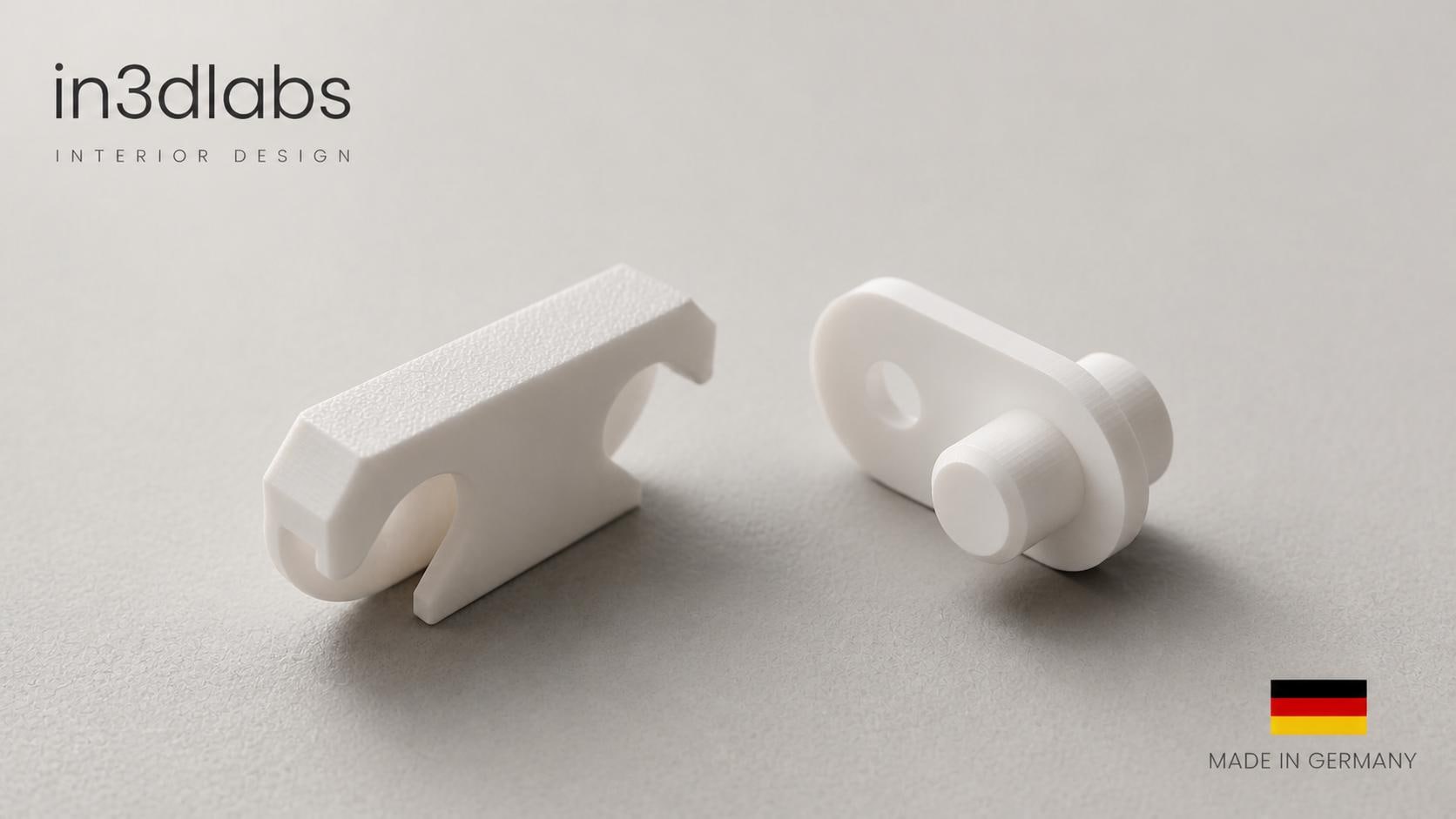 IKEA Hemnes & Ställ Schuhschrank – Komplett-Reparaturset | 4 Scharnierführungen (110364) + 4 Stop-Halterungen (116713) + Schrauben | PETG, Made in Germany - in3dlabs