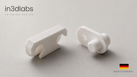 IKEA Hemnes & Ställ Schuhschrank – Komplett-Reparaturset | 4 Scharnierführungen (110364) + 4 Stop-Halterungen (116713) + Schrauben | PETG, Made in Germany - in3dlabs