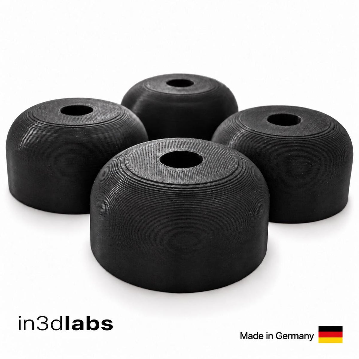 Möbelfüße 4er-Set mit Schrauben & Filzgleitern – 20 oder 25 mm, schwarz oder weiß, PETG - in3dlabs