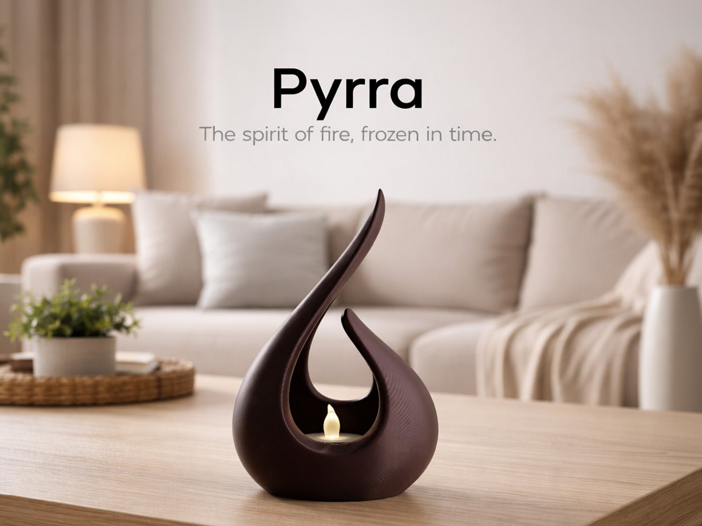 Pyrra Teelichthalter – Seitenansicht Silhouettenform