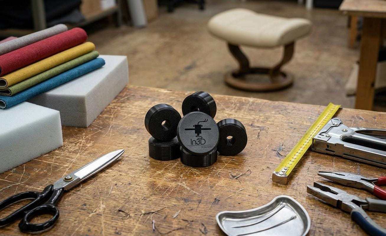 Stressless Gleiter-Set mit Filzpads – maßgenaue PETG-Ausführung von in3dlabs