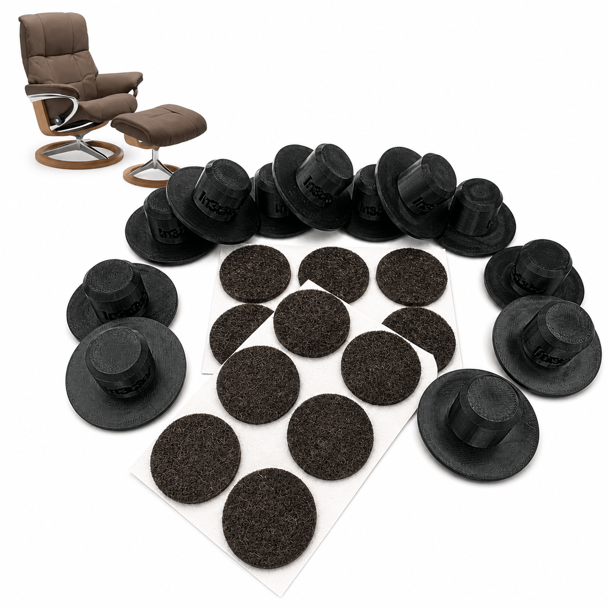 Stressless Signature Base Gleiter – Ersatzfüße für Sessel & Hocker – PETG, Made in Germany - in3dlabs