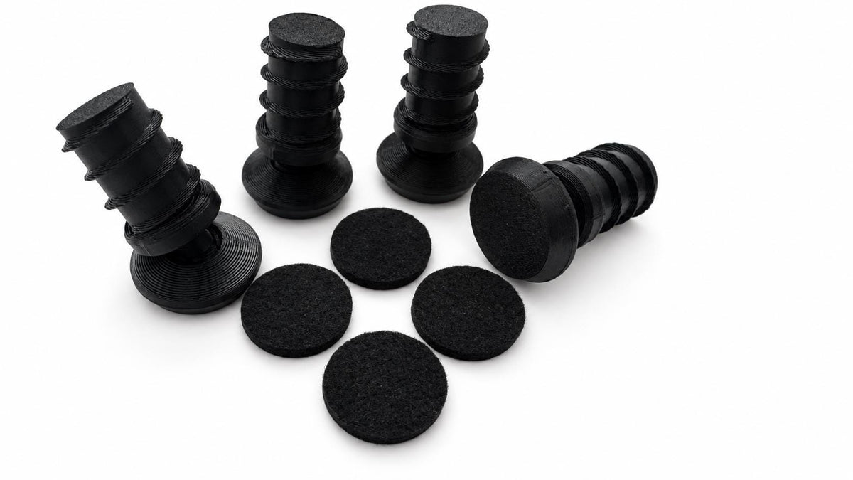 Stuhlgleiter mit Filz passend für IKEA® KRYLBO – Ersatzfüße schwarz, 4 bis 24 Stück - in3dlabs