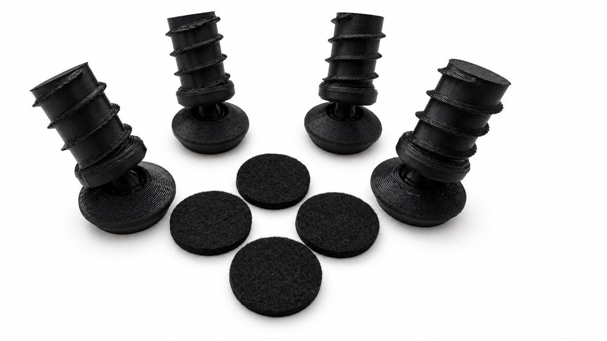 Stuhlgleiter mit Filz passend für IKEA® LÄKTARE – Ersatzfüße schwarz, 4 bis 24 Stück - in3dlabs