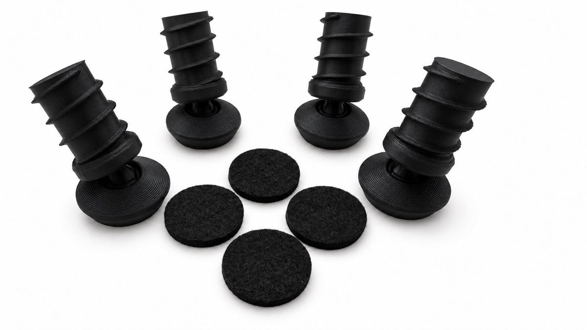 Stuhlgleiter mit Filz passend für IKEA® SKÅLSTA Rohrgestell – Ersatzfüße schwarz, 4 bis 24 Stück - in3dlabs