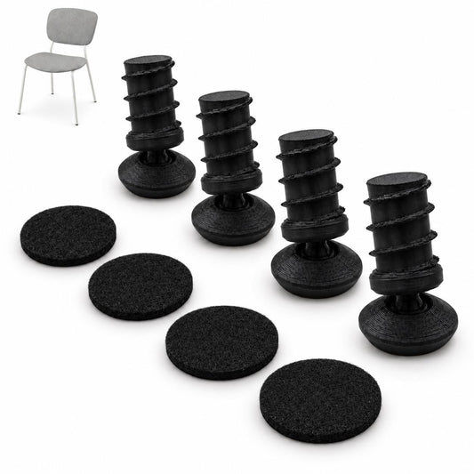 Stuhlgleiter mit Filz passend für IKEA® VIHALS – Ersatzfüße schwarz, 4 bis 24 Stück - in3dlabs